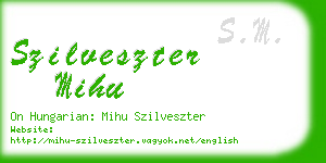 szilveszter mihu business card